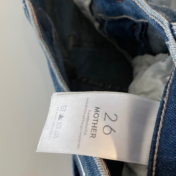 Mother The Rascal Crop Fray Jeans Mid-Rise Straight Leg Frayed Hem Denim Size 26 - Picture 7 of 10
